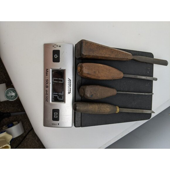 Vintage Buck Brothers Tools Wood Carving Chisel Set Of 4 Wood Handle - Picture 8 of 8
